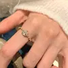 Anillo de Corazón Incrustado con Diamantes de Plata Esterlina S925 para Mujer, Estilo Vintage de Lujo Ligero, Diseño de Nicho de Alta Gama, Popular en Xiaohongshu