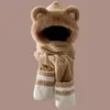 2026 Nuevo Modelo Sombrero de Peluche de Oso a Prueba de Frío y Cálido, Bufanda y Guantes Todo en Uno para Mujer, Sombrero Grueso de Invierno para Ciclismo con Protección para las Orejas