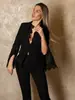 Traje Blazer Feminino 2026 Europeu e Coreano Renda Patchwork Manga Sino Temperamento Gola Lapela Botão Único Slim Fit