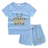 Camiseta de cuello redondo para niños, pantalones cortos, camiseta informal coreana, conjunto de camiseta interior absorbente de sudor, de caramelo, de verano 2023