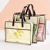 Bolsa de algodón para guardar colchas, bolso de mano, bolsa no tejida, transparente, impermeable, a prueba de polvo, bolsa de almacenamiento para ropa, bolsa de almacenamiento para colchas, logotipo impreso
