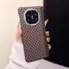 Funda magnética para teléfono plegable de eje Huawei Mate X6, patrón de Kevlar, cubierta protectora resistente a caídas con borde cubierto MATEx5