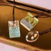 Colgante adhesivo de gota de cristal de bricolaje con agujero, molde de silicona, cubo, gota de hielo, enrejado, molde colgante rectangular ovalado