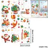 Decoraciones navideñas, Papá Noel, árbol de Navidad, copo de nieve, pegatinas electrostáticas para vidrio, decoraciones para escaparates, pegatinas de ventana de dibujos animados