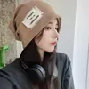 Celebridad de Internet Moda Coreana Estilo Callejero Personalizado Gorro Acolchado Para Mujer Estilo Japonés Estilo Occidental Punta Fina Tejida Gorro para el Frío Para Hombre