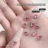 Acessórios para Unhas Azul Lago Claro com Cristais K9 Brilhantes, Sem Base, Arranjos de Diamantes Feitos à Mão, Unhas de Cristal Coloridas