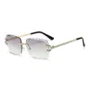 Gafas de Sol Sin Marco de Nuevo Estilo con Borde Cortado, Gafas de Sol Personalizadas y Modernas para Sombrear al Aire Libre, Gafas de Sol Versátiles y de Moda Anti-UV