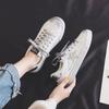 Zapatos blancos para mujer, otoño 2019, versátiles, planos, estilo retro de Hong Kong, con estrellas, pequeños y sucios zapatos de tabla, de moda Uber k983