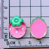 Oso de Fresa Transparente Cabeza de Fresa Pasador de Fresa Cuerda para el Cabello Agarre Funda para Teléfono Pegamento de Crema DIY Parche Decorativo de Resina