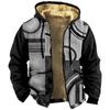 Patrón transfronterizo de Europa y Estados Unidos impresión digital 3D sudadera con capucha forro marrón chaqueta acolchada de algodón