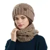 Conjunto de Gorro y Bufanda Tejidos para Mujer Cálido Grueso Protección para las Orejas Gorro de Lana Estilo Versátil de Moda Gorro de Lana Tejido