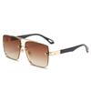 2172 gafas de sol degradadas al atardecer de doble varilla cuadradas de metal de montura grande gafas de sol para hombre y mujer Amazon al por mayor protección UV