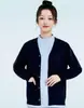 Suéter cardigan de enfermeira, de manga longa, espessado e com forro de fleece, quente e com caimento slim, adequado para salões de beleza e clínicas como uniforme de trabalho de enfermeira
