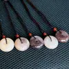 Collar con Colgante de Jade Dorado de Seda de Xinjiang Ping'an Kou Violeta Ping'an Kou Unisex Jade Ping'an Kou Colgante Bagel