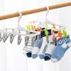 Tendedero plegable multifuncional con múltiples pinzas, pinzas para calcetines para uso doméstico, pinzas de múltiples clips a prueba de viento sin marcas, pinzas de múltiples clips para secar ropa de dormitorio