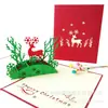 Cartão de felicitações de Natal cartão tridimensional árvore de Natal 3D cartão tridimensional cartão pequeno criativo de Natal negócio de atacado