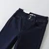 Ropa de Mujer al por Mayor Transfronteriza Otoño Nuevo Estilo Americano Aspecto Adelgazante Aspecto Adelgazante Color Sólido Elástico Jeans Ligeramente Acampanados