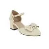 Sandalias de Verano Dulces de Una Sola Tira con Tacón Grueso y Punta Cerrada para Mujer Tacones Altos de Mujer Estilo Hada con Lazo Dulce