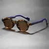 Novos Óculos de Sol Redondos da Moda, Estilo de Rua Tendência e Descolado, Design Personalizado de Costura Óculos de Sol Wm28068