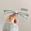 Nova Armação Retrô com Textura de Madeira Temple Square Emagrecedora Tendência Rebites Óculos de Grau Personalizáveis com Lentes de Grau para Homens e Mulheres para Uso Diário