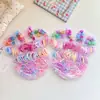 Pinzas para el cabello de niños que no dañan el cabello, Gomas de pelo de encaje en caja de colores, Ligas para el cabello de alta elasticidad para niñas, Bandas para el cabello de bebé