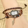 Pulseira de couro estilo punk direto de fábrica relógio de couro masculino e feminino relógios de couro couro folha de relógio
