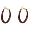 Aretes de Aro Lisos Franceses, Aretes Grandes Rojos Angela, Aretes Grandes Cepillados con Goteo de Aceite, Aretes Versátiles, Simples y de Alta Gama