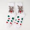 Meias de Natal Novas de Inverno para Mulheres Desenhos Animados Europeias e Americanas Meias de Natal de Inverno Meias de Chão de Lã Coral Meias de Dormir