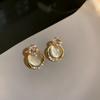 Pendientes Vintage Estilo Hong Kong 2026 Nuevos Pendientes de Botón Metálicos de Alta Gama Moda de Nicho Pendientes Versátiles Venta al por Mayor para Mujeres