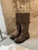 Botas de panturrilha larga circunferência de panturrilha grande bico redondo botas para perna de calça salto grosso plataforma tendência 2026 outono nova chegada botas longas de montaria femininas