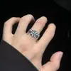 Anel Masculino Pequeno Círculo Anel de Prata 925 Feminino Simples Leve Luxo Nicho Anel de Dedo Moda Vintage