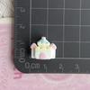 Mini Casa Castillo Engrosada Accesorios de Resina Casa Pequeña de Dibujos Animados Pasador Llavero Material Decorativo de Pegamento Cremoso