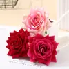 Cabeça de Flor Rosa Artificial de Veludo 10cm Tecido de Seda Flor Artificial Corsage de Casamento Decoração de Borda Enrolada Flor Falsa Atacado do Fabricante