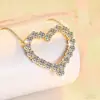 Colgante de Moissanita en Forma de Corazón Grande de 20 Quilates, Superventas Transfronterizo, Exagerado Lujo Moda Cadena para Clavícula de Plata de Ley S925