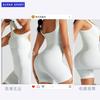 Traje de fitness de una pieza con espalda descubierta, efecto adelgazante y levantador de cadera, pantalones cortos de fitness para mujer, traje de yoga aéreo para entrenamiento corporal deportivo.