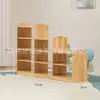 Armário de brinquedos de madeira maciça para jardim de infância prateleira de armazenamento infantil armário de mochila de toras armário de sapatos área de estante combinação de armários de canto
