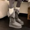 Primer Encuentro Ji Gray Botas de Nieve para Mujer 2026 Invierno Nuevo Estilo Suela Gruesa Aumento de Altura Interior Con Forro de Terciopelo Espeso Zapatos de Algodón para Nieve para Mujer