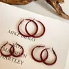 Brincos Argola Vermelho Vinho com Esmalte Pingando Brincos de Tarraxa de Luxo Leve Retrô Nicho Argolas Grandes para Orelha Acessórios de Brincos Versáteis para Temperamento para Mulheres