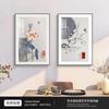 Shenzhen Dafen Pueblo de Pintura al Óleo restaurante pintura decorativa nuevo estilo chino sala de estar comedor mesa de comedor pared de fondo mural pintura colgante de dos piezas