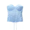 Fabricante Mayorista de Ropa para Mujer Transfronteriza Nuevo Modelo 2025 Blanco con Aros Estilo Copa Corsé Bustier