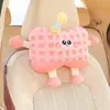 Soporte lumbar para coche de dibujos animados, cojín lumbar creativo y lindo para coche para niñas, almohada y soporte lumbar para coche, accesorios de interior de coche para mujeres