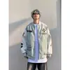 Chaqueta de béisbol retro americana bordada con letras para hombre y mujer, nueva chaqueta casual versátil holgada de primavera y otoño