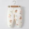 Calça Quente de Algodão Puro Classe A para Bebê Calça de Algodão de Ar Espessada de Três Camadas Calça para Crianças Pequenas Outono e Inverno com Abertura no Gancho