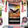 Capa de Porta de Tecido Elástico Decoração Dia da Independência Capa para Cabeça de Porta Decoração do 250º Aniversário dos EUA Capa de Porta Fábrica Atacado Personalização