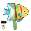 Globo de Dibujos Animados Globo de Aluminio Negocio Pequeño Empuje Venta al por Mayor Mini Animal Pequeño Dinosaurio Palo de Mano Globo de Película de Aluminio