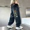 Calças Jeans para Meninos, Estilos Outono e Inverno, Novas Roupas de Outono, Calças de Lã Média e Grande para Crianças, Calças Longas para Crianças, Atacado e Dropshipping de Calças para Meninos