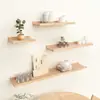 Estante de Pared de Madera Maciza para Sala de Estar, Comedor, Dormitorio, Estante Decorativo para Pared de Fondo Montado en la Pared, Estante Recto para Uñas