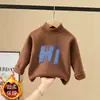 Camada Base de Fleece com Gola Alta para Meninos 2026 Novo Estilo Camiseta Casual Infantil Outono/Inverno Top de Manga Longa para Meninos Quente