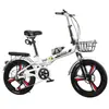 Bicicleta Plegable sin Instalación para Adultos y Niños, Patinete Bicicleta Portátil de 20 Pulgadas con 22 Velocidades, Amortiguación, para Hombres y Mujeres