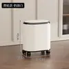 Papelera alta con ruedas para uso en la cocina del hogar, gran capacidad, móvil, lujo ligero, no es necesario agacharse, papelera con tapa